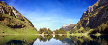 конец лета в Швейцарии, горы, лагуна, пейзаж, 4К обои