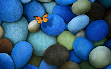 синие камни, текстуры, бабочка на камнях, blue stones, texture, butterfly on stones