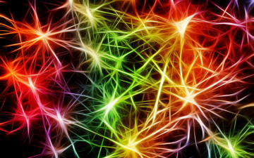 4К обои, абстракция, арт, блеск, нейроны, разноцветные лучи, широкоформатные обои, 4K wallpapers, abstraction, art, shine, neurons, multi-colored rays, widescreen wallpapers