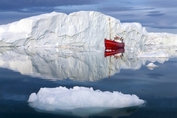 ilulissat icefjord greenland, boat, fishing, icebergs, илулиссат ледяной фьорд, Гренландия, лодка, рыбалка, айсберги, симпатичные обои