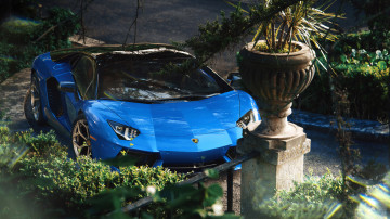 Фото бесплатно машины, синяя машина, Ламборгини Авентадор, 3840х2160 4к обои