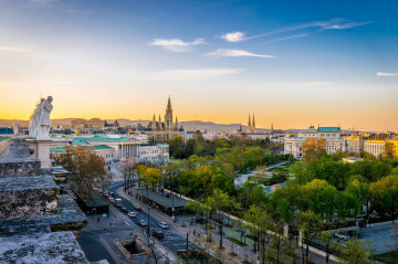 Фото бесплатно Австрия, городской пейзаж, утро, вид с высоты