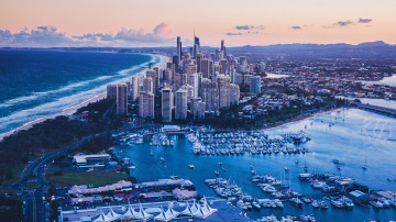 Фото бесплатно Австралия, Квинсленд, небоскребы, город, вид с высоты