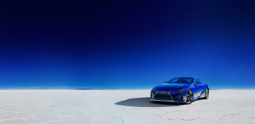 Фото бесплатно Лексус LC 500, синяя машина, Lexus, синий фон, горизонт