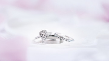 кольца, обручальные, свадьба, брак, праздник, белый фон, украшения, драгоценности, 3840х2160