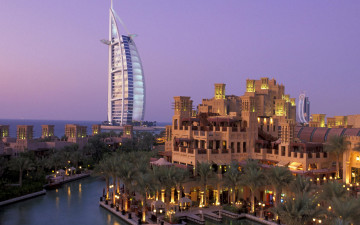 Cities Building in Dubai, Evening, city architecture, resort  вечер, архитектура города, курорт