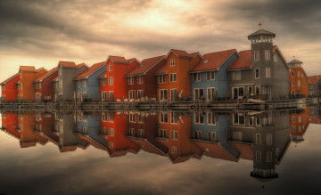Фото бесплатно вода, архитектура, небо, город, дома, отражение в воде