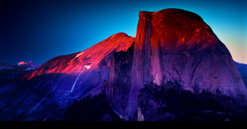 Обои на рабочий стол точка ледника, Йосемитская долина, сетчатка, 5к, горная вершина, яркий, манипуляция, знаменитое место, пейзаж, Национальный парк, красочный, смотровая площадка