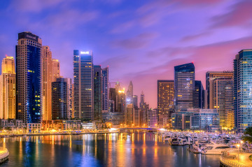 Фото бесплатно Дубай, Объединённые Арабские Эмираты, вечерний город, небоскрёбы