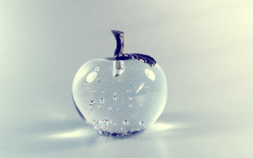 3d, графика, минимализм, стеклянное яблоко, картинка, 3d, graphics, minimalism, glass apple, picture