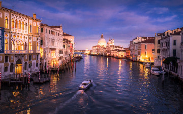 Фото бесплатно обои Италия, канал, Венеция, вечер, город
