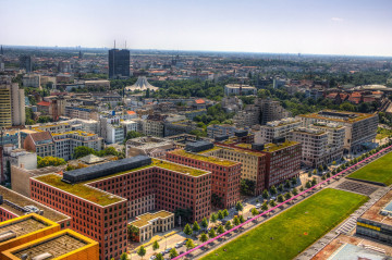 Германия, городской пейзаж, здания, вид с высоты