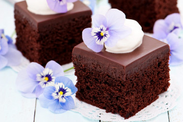 десерт, шоколадный торт, цветы, еда,chocolate cake, flowers, food