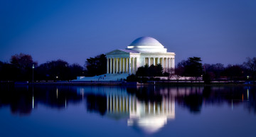 Фото бесплатно Вашингтон, город, здание, ночь, отражение в воде