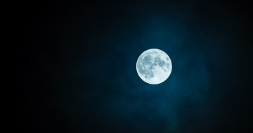 полная луна, ночное небо, космос, высота