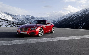 Фото бесплатно BMW, BMW Z4, купе красный, трасса, горы