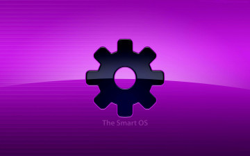 логотип, эмблема, интеллектуальная оперативная система, минимализм, фиолетовый фон, the smart OS, Minimalism, purple background
