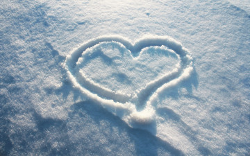 сердце на снегу, минимализм, белые заставки, Heart on the snow, minimalism, white screen