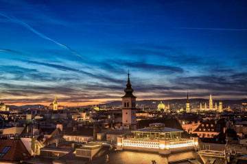 Фото бесплатно городской пейзаж, Вена, Австрия, город, вечер, вид с высоты