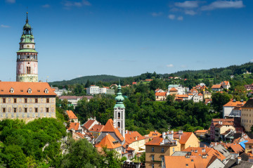 Чешская Республика, башня, город, вид с высоты