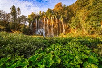 veliki prstavac waterfall plitvice lakes national park croat, 5400х3600