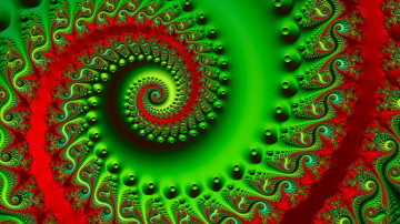 абстракция, узор, орнамент, искусство, зелёная спираль, яркие обои, 3840х2160, 4к