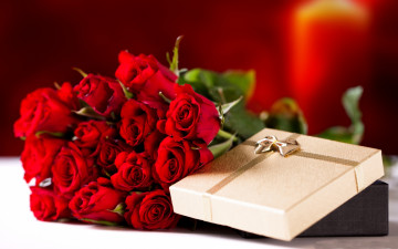 огромный букет красных роз, коробка, подарок, праздник, романтика, розы, цветы