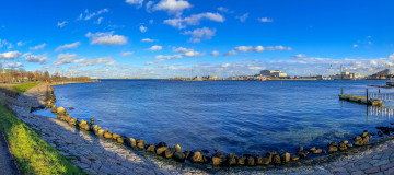 Фото бесплатно природа, Копенгаген, Дания, город, водоем, голубое небо