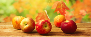 4К обои, 3440х1440, яблоки, фрукты, еда, осень, листья, 4K wallpaper, apples, fruit, food, autumn, leaves
