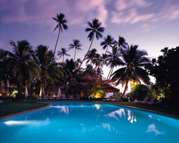 Фото бесплатно закат, пальмы, отпуск, бассейн