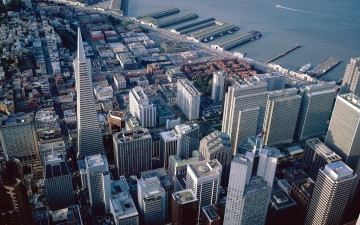 Фото бесплатно Сан-Франциско, вид сверху, город, небоскрёбы