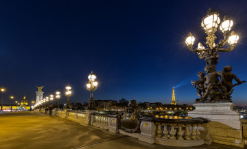 Фото бесплатно город, фонари, Париж, освещение, ночь, Франция