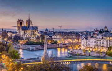 Фото бесплатно закат, собор, Нотр-Дам-де-Пари, Париж, Франция