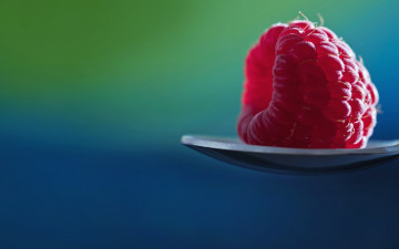 ягода-малина на ложке минимализм
