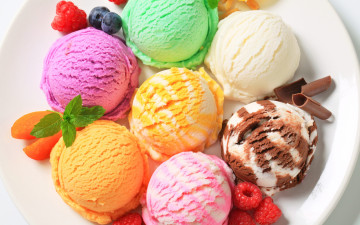 шарики фруктового мороженного - десерт