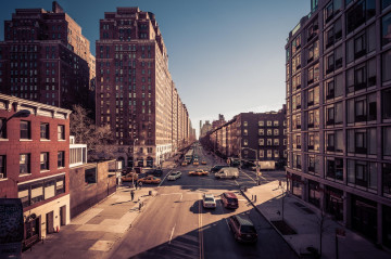 Фото бесплатно США, Нью-Йорк, дорога, многоэтажки, город