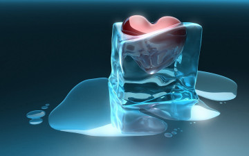 сердце во льду, шикарные обои на рабочий стол, Heart in ice, luxury wallpaper