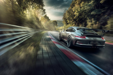 Фото бесплатно Porsche GT3, Порше, автомобили, скорость, движение, дорога, размытость
