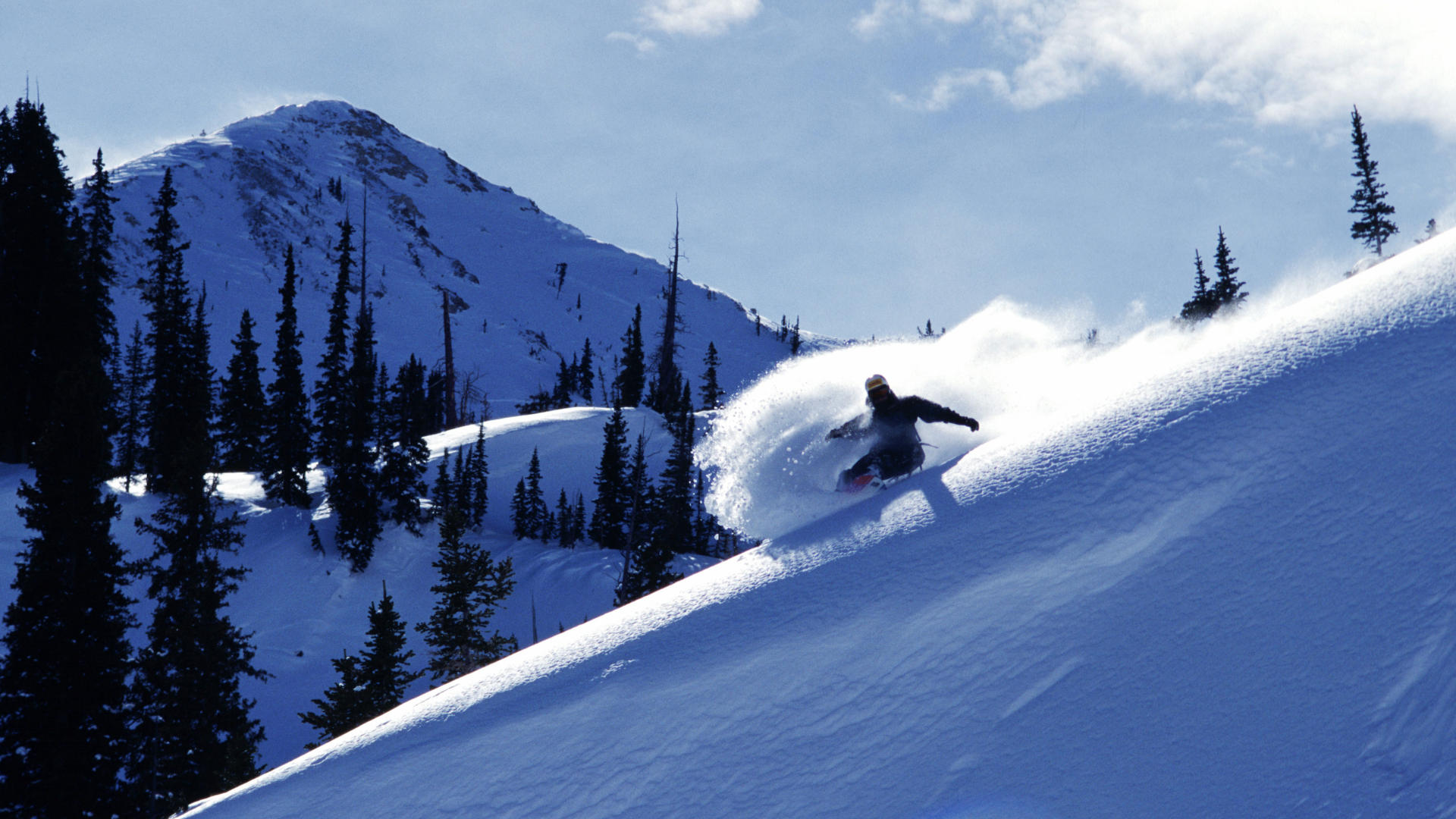 Snowboarding in Brighton, Utah, горы, природа, снег, зима