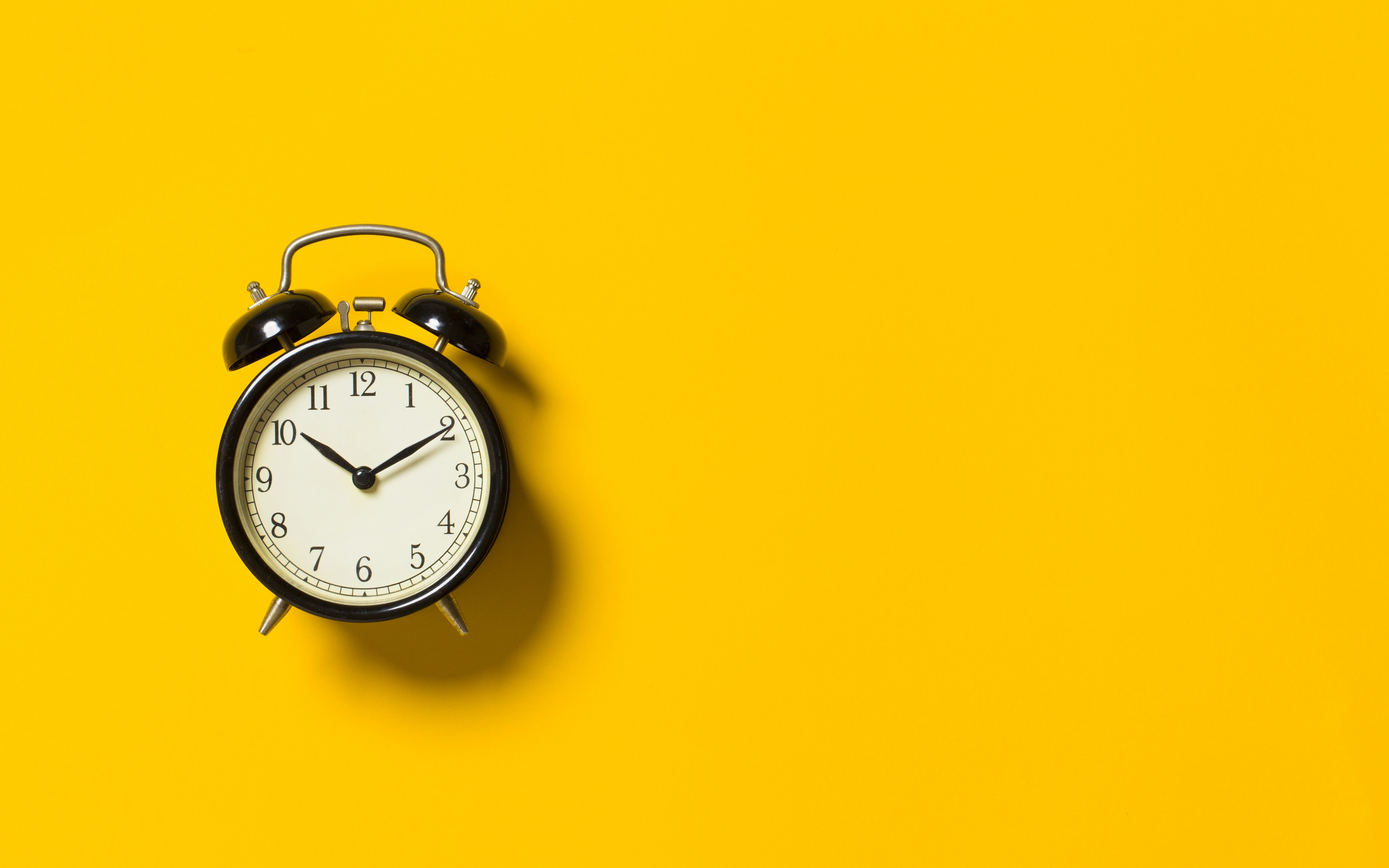minimalism, alarm clock, time, clock, yellow background, минимализм, будильник, время, часы, желтый фон