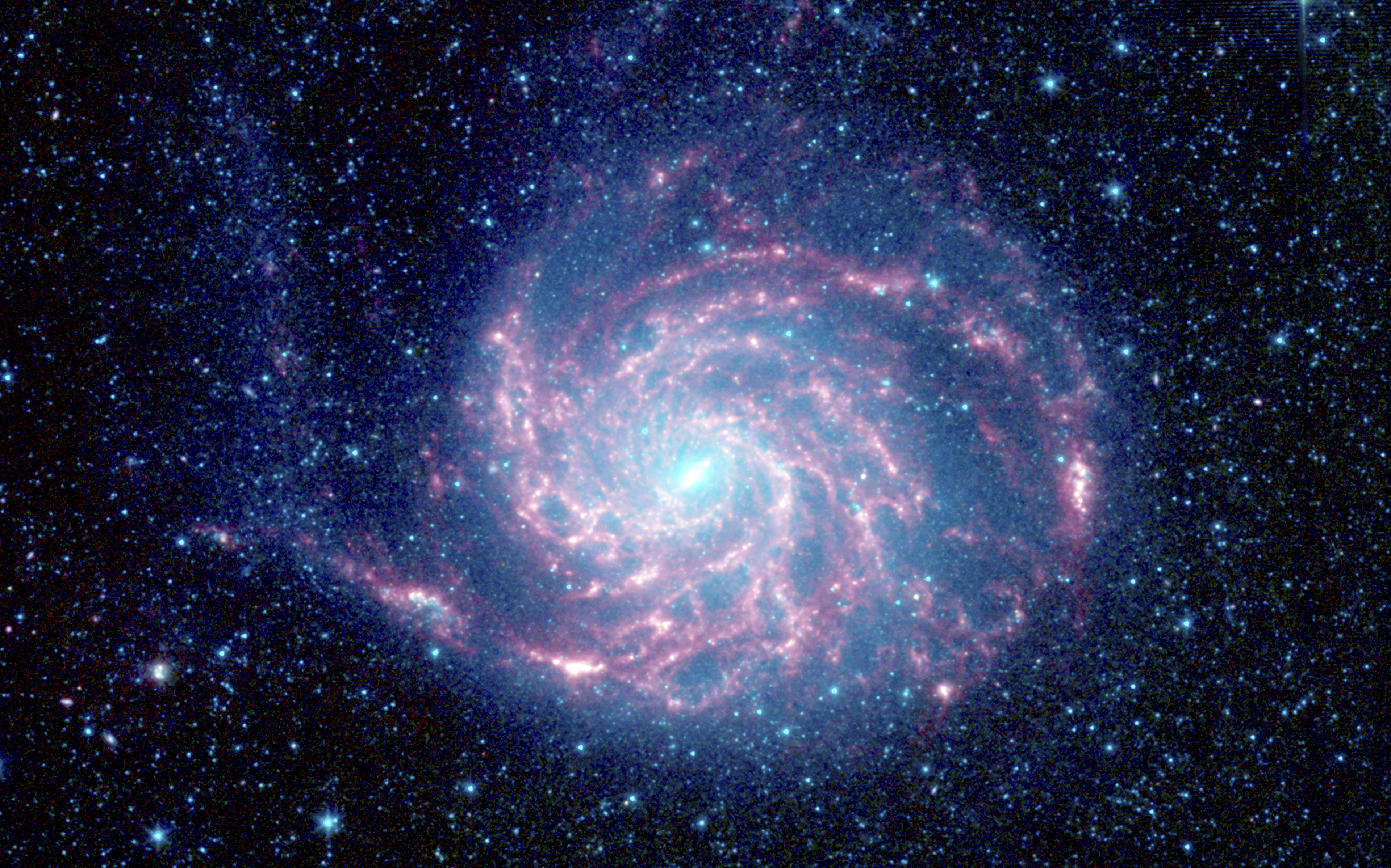 3840х2160, 4К обои космос The Pinwheel Galaxy, M101, in the Infrared Pinwheel galaxy, M101, Messier 101, NGC 5457