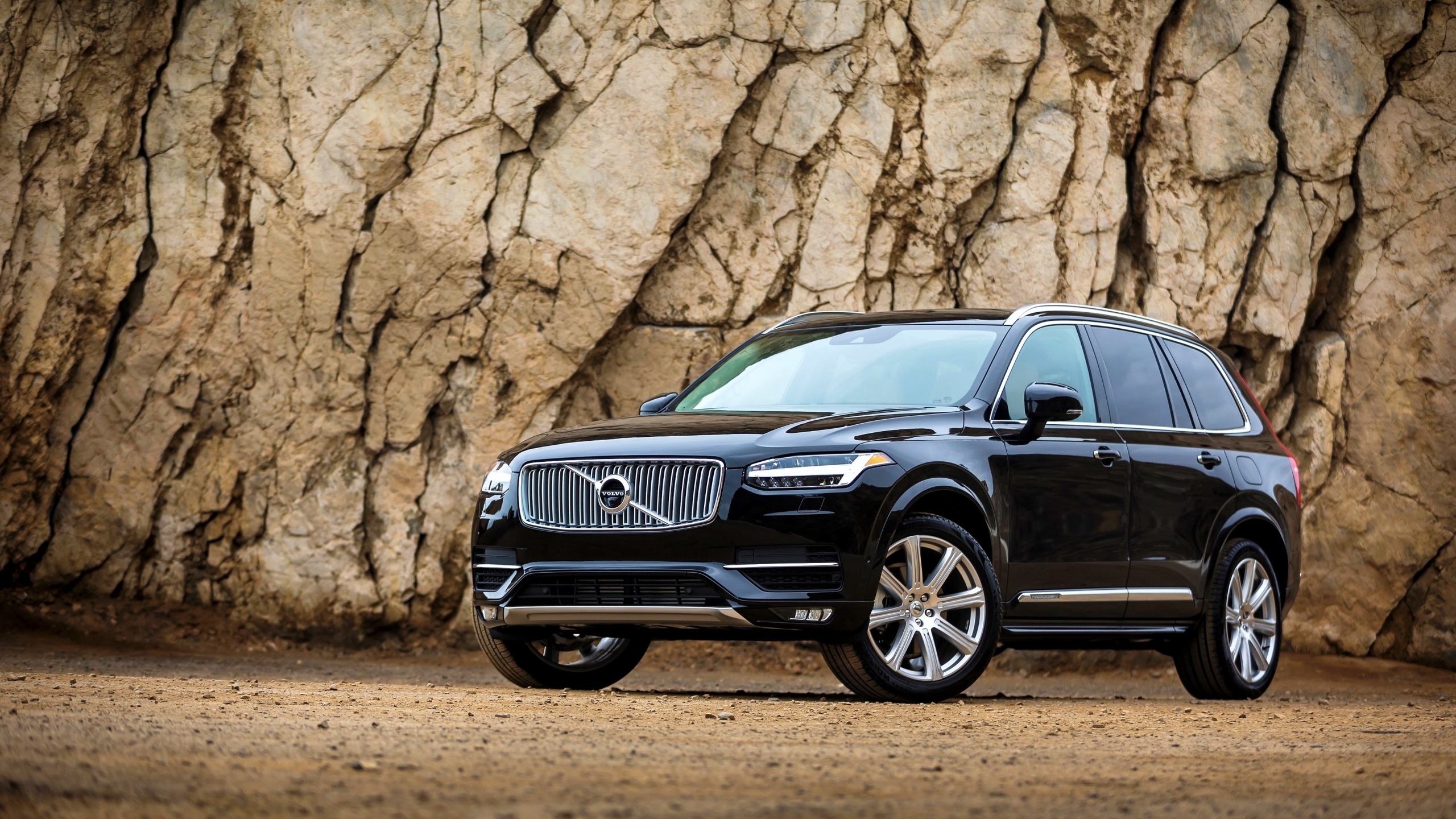 quad hd обои, volvo xc90 awd, черный внедорожник, авто