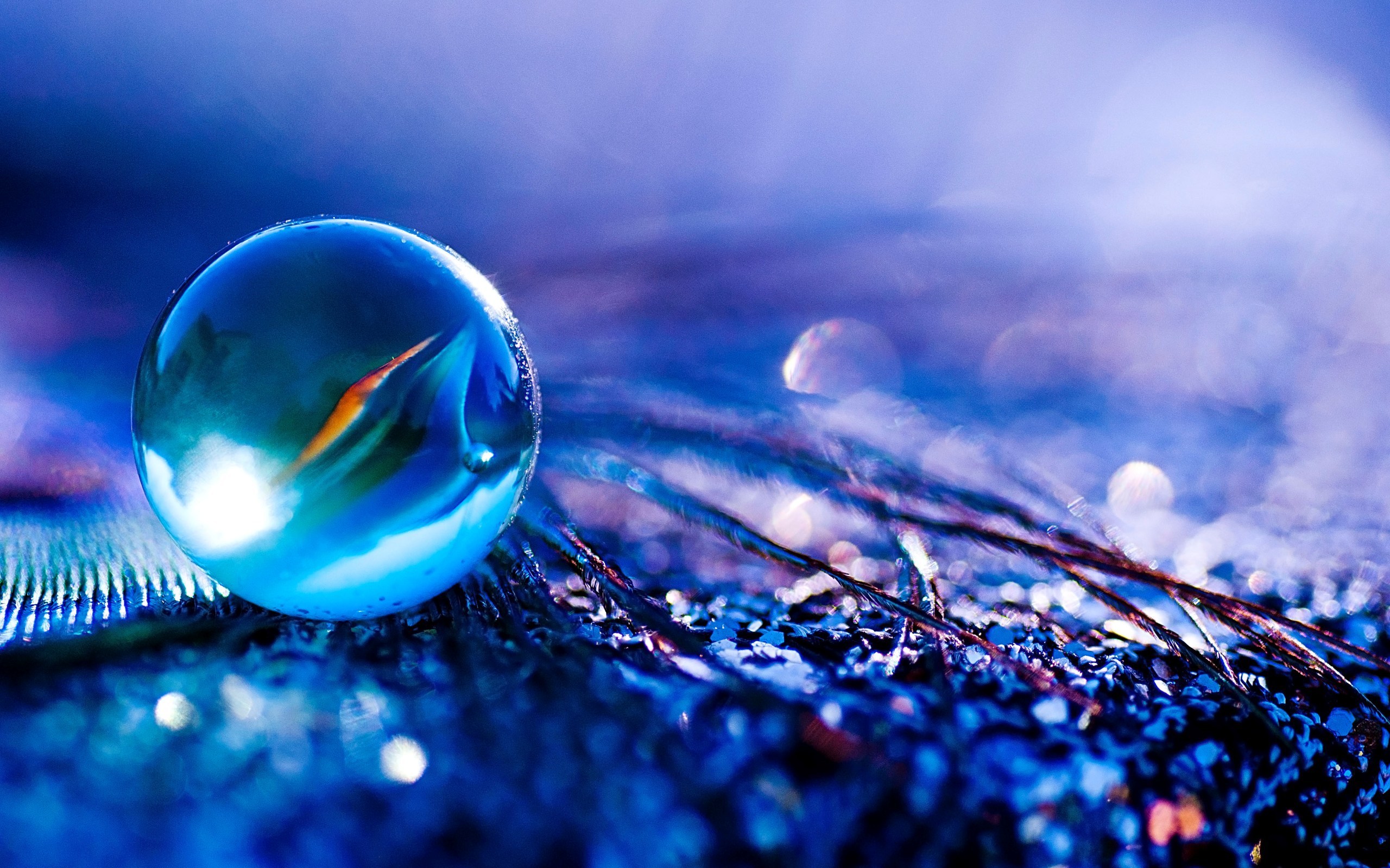 шар, прозрачный, синий фон, ball, transparent, blue background