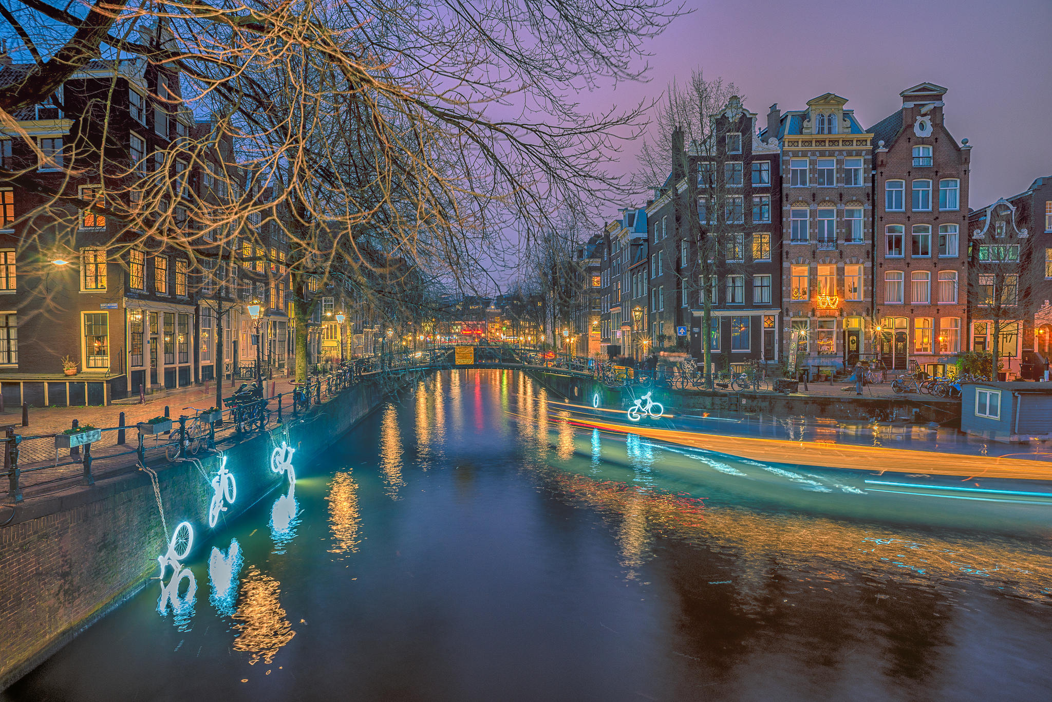 Фото бесплатно Amsterdam, Голландия, Амстердам, город, вечер, набережная