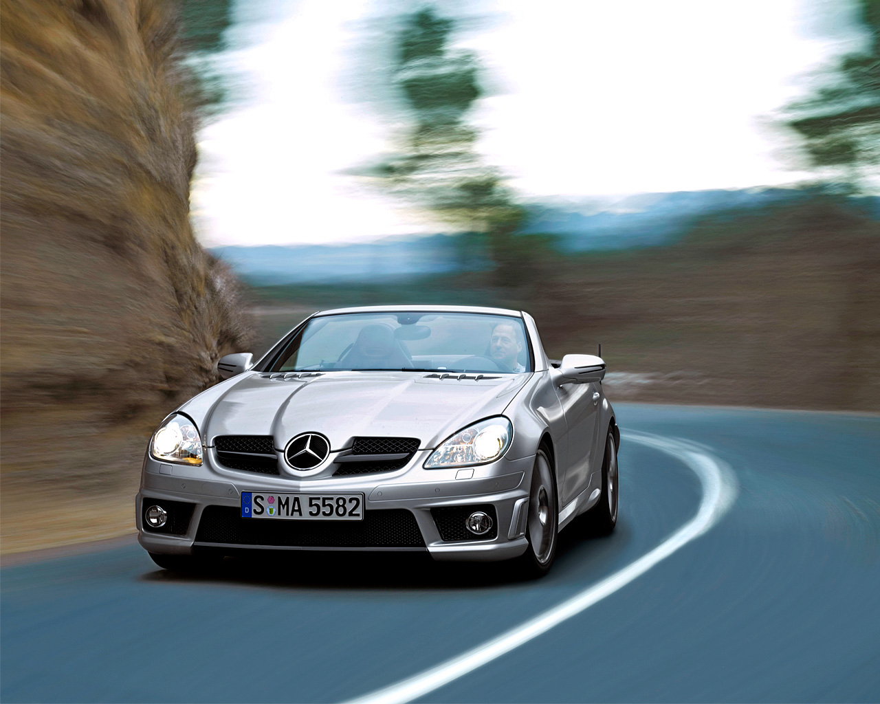 Mercedes-Benz, авто, скорость, трасса, гонка, размытость, Mercedes-Benz, cars, speed, track, race, motion blur