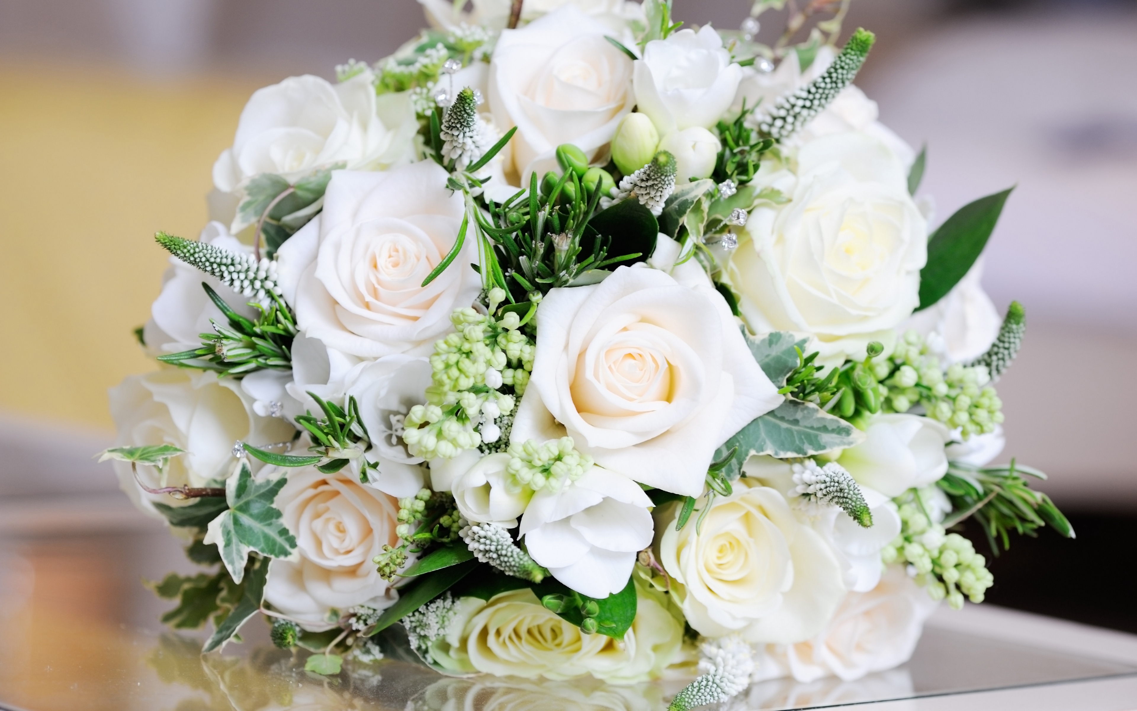 3840x2400, 4К обои, цветы, свадебный букет , белые розы, бутоньерка, 4К wallpapers, flowers, wedding bouquet, white roses, boutonniere