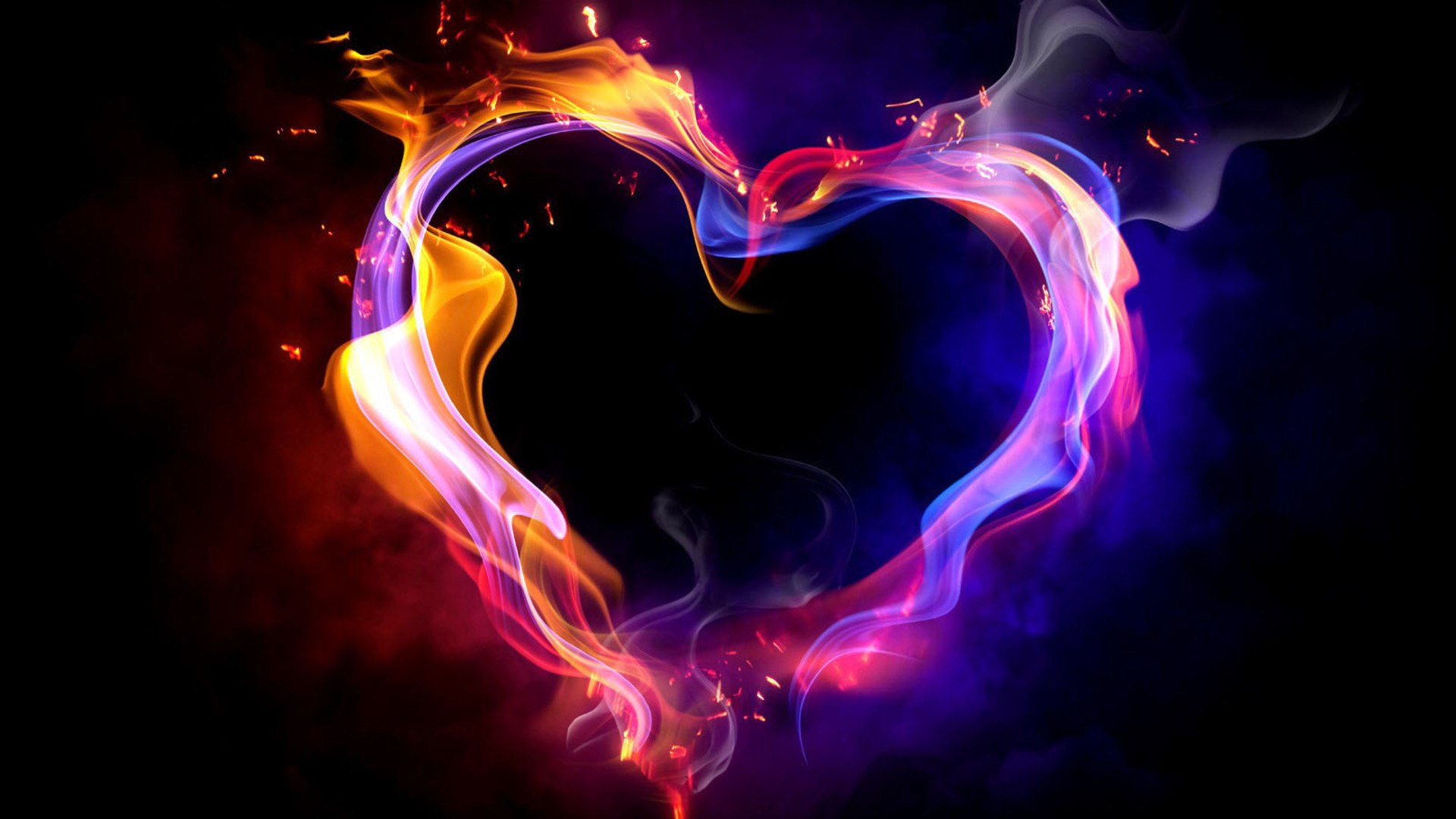 огненное сердце, абстракция, свет, любовь, яркие красивые обои на рабочий стол, Fiery heart, abstraction, light, love, bright beautiful wallpaper
