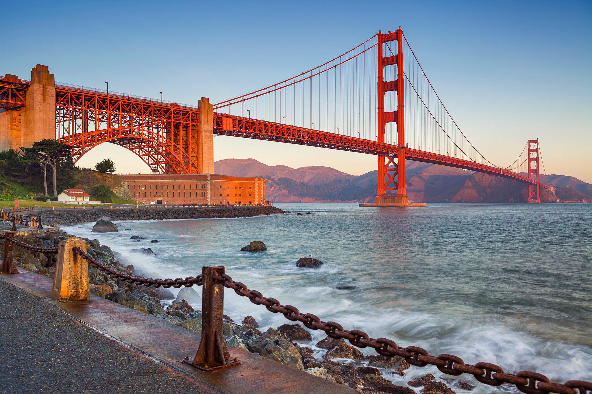Фото бесплатно Мост Золотые ворота в Сан-Франциско, Golden Gate Bridge, San Francisco
