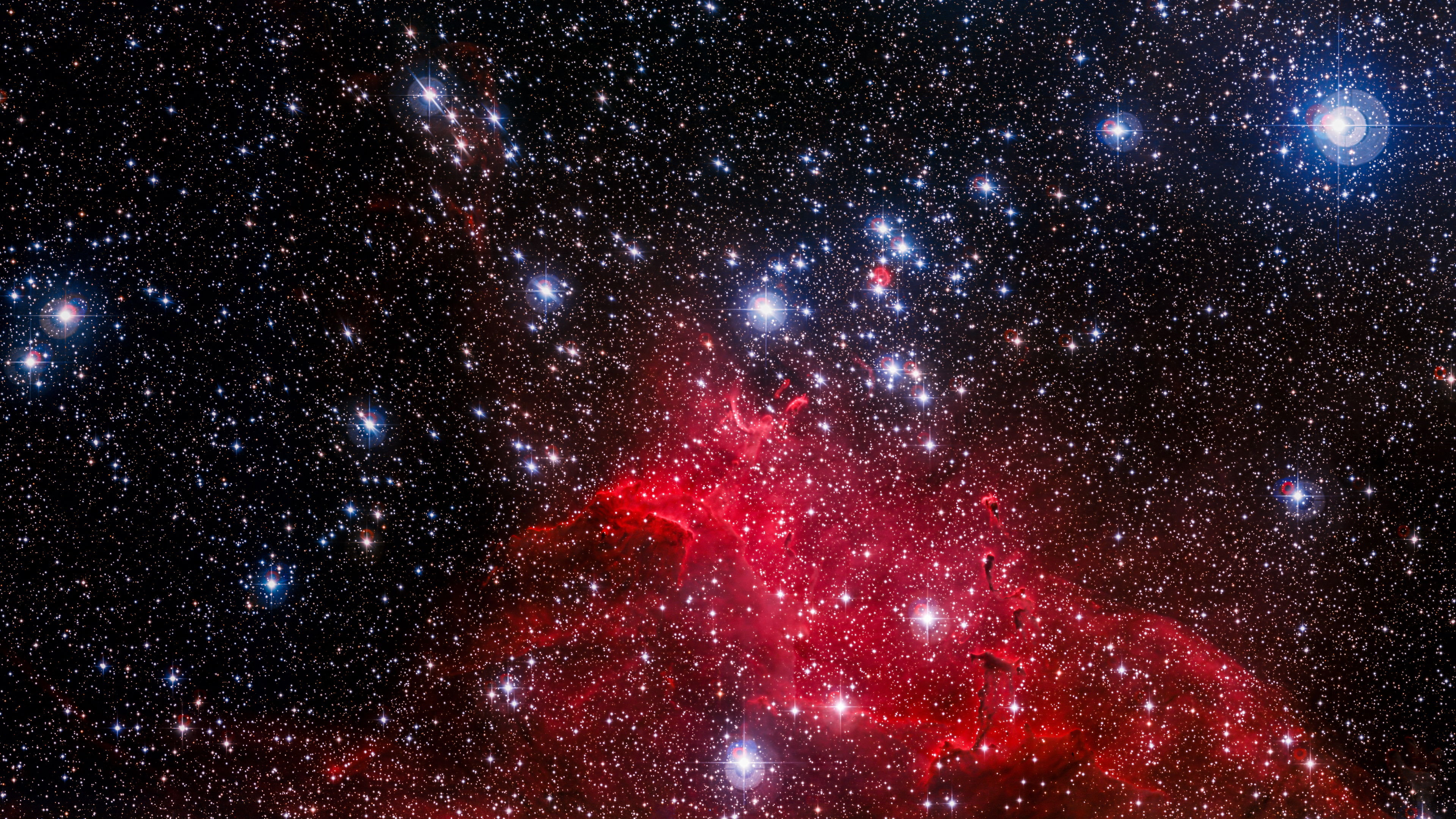 The star cluster NGC 3572 and its dramatic surroundings-148 3840х2160 4к wallpaper