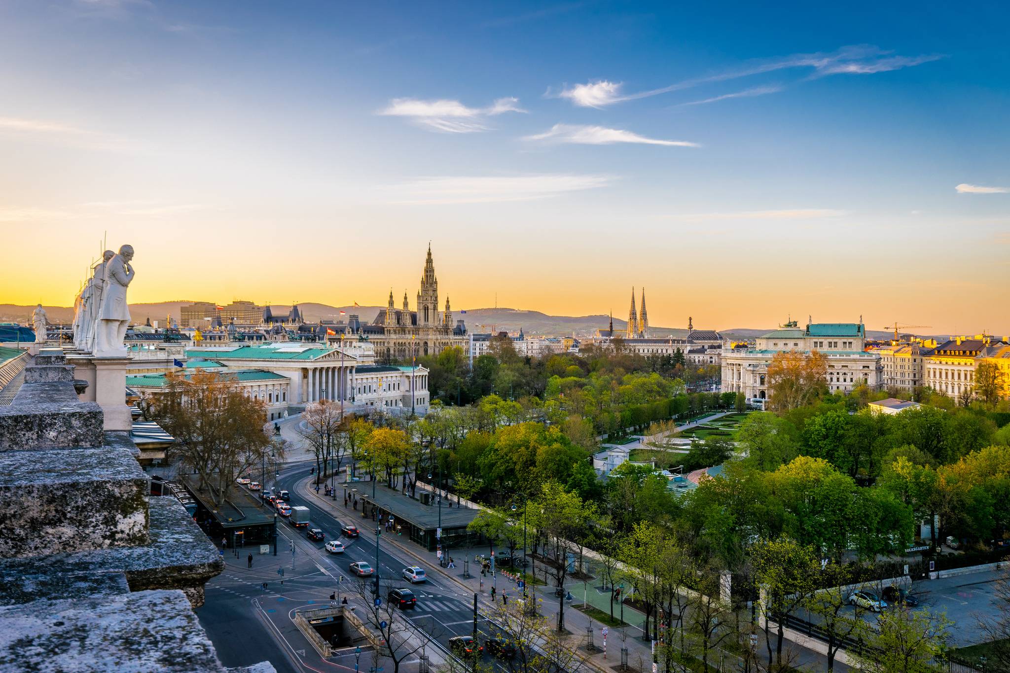 Фото бесплатно Австрия, городской пейзаж, утро, вид с высоты